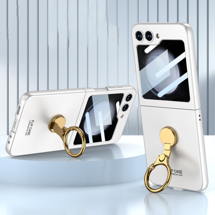 For Samsung Galaxy Z Flip5 GKK Ultra-thin Triaxial Ring Holder PC Phone Case