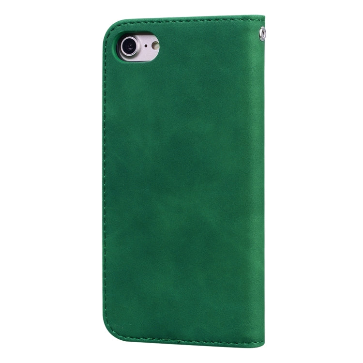 For iPhone SE 2022 / SE 2020 /  8 / 7 Frosted Business Magnetic Horizontal Flip PU Leather Case with Holder & Card Slot & Lanyard
