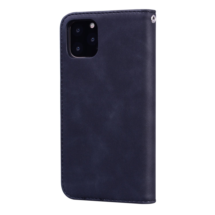 For iPhone 11 Pro Frosted Business Magnetic Horizontal Flip PU Leather Case with Holder & Card Slot & Lanyard