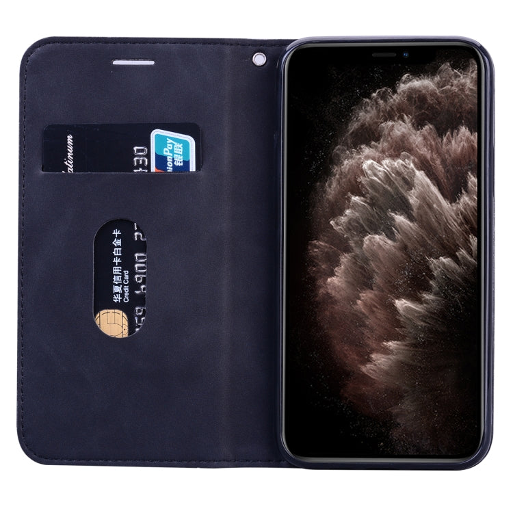 For iPhone 11 Pro Frosted Business Magnetic Horizontal Flip PU Leather Case with Holder & Card Slot & Lanyard