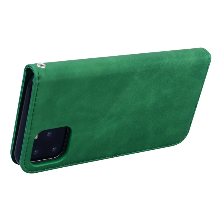 For iPhone 11 Pro Frosted Business Magnetic Horizontal Flip PU Leather Case with Holder & Card Slot & Lanyard