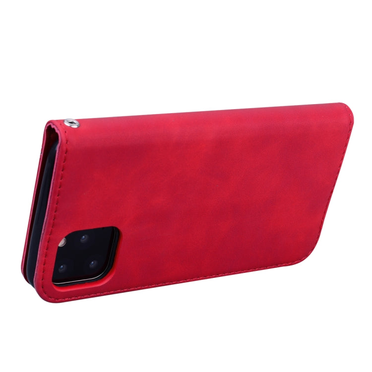 For iPhone 11 Pro Frosted Business Magnetic Horizontal Flip PU Leather Case with Holder & Card Slot & Lanyard