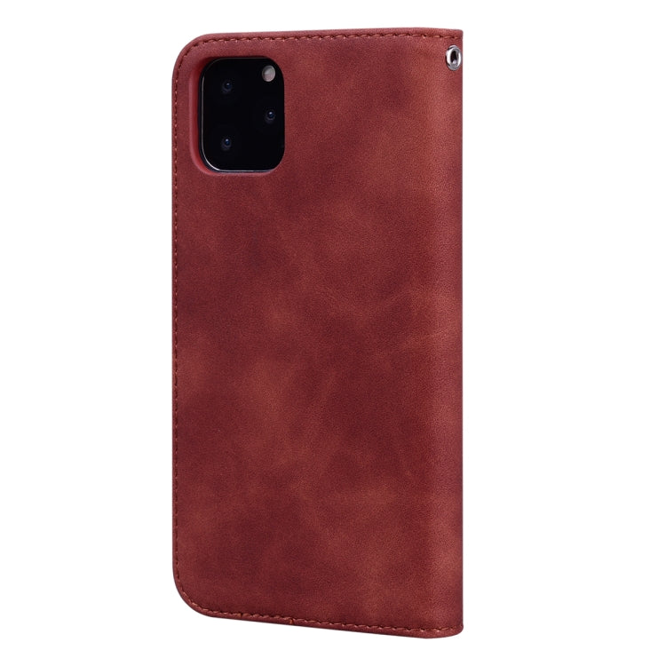 For iPhone 11 Pro Frosted Business Magnetic Horizontal Flip PU Leather Case with Holder & Card Slot & Lanyard