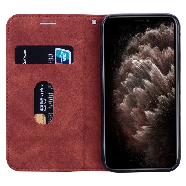 For iPhone 11 Pro Frosted Business Magnetic Horizontal Flip PU Leather Case with Holder & Card Slot & Lanyard