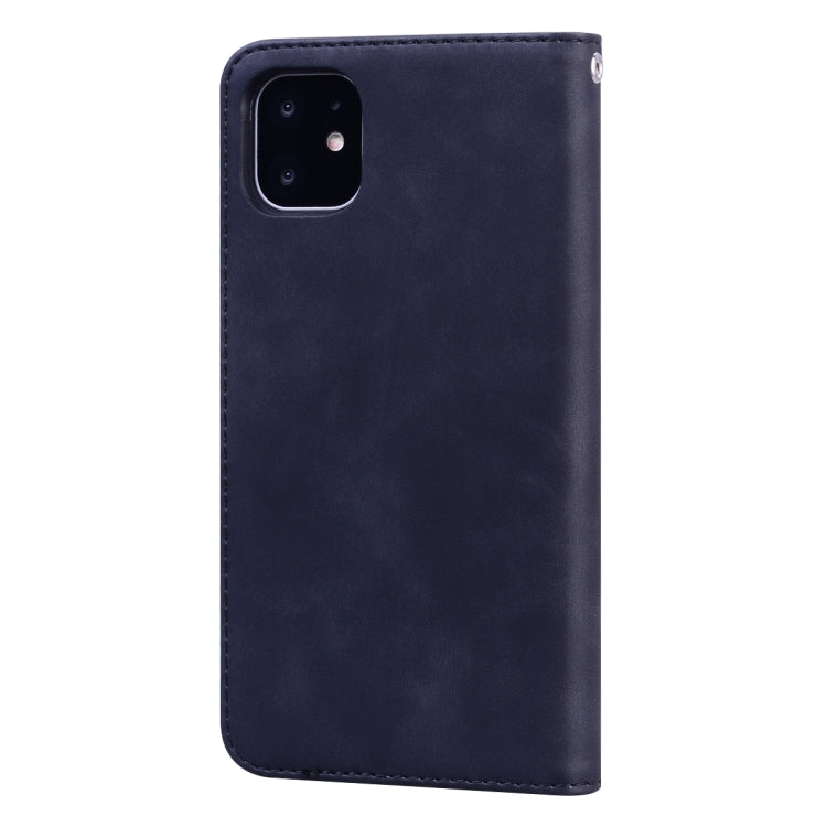 For iPhone 11 Frosted Business Magnetic Horizontal Flip PU Leather Case with Holder & Card Slot & Lanyard