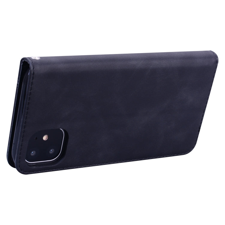 For iPhone 11 Frosted Business Magnetic Horizontal Flip PU Leather Case with Holder & Card Slot & Lanyard