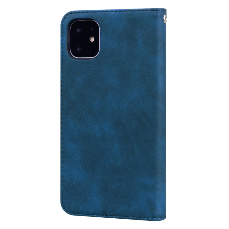 For iPhone 11 Frosted Business Magnetic Horizontal Flip PU Leather Case with Holder & Card Slot & Lanyard