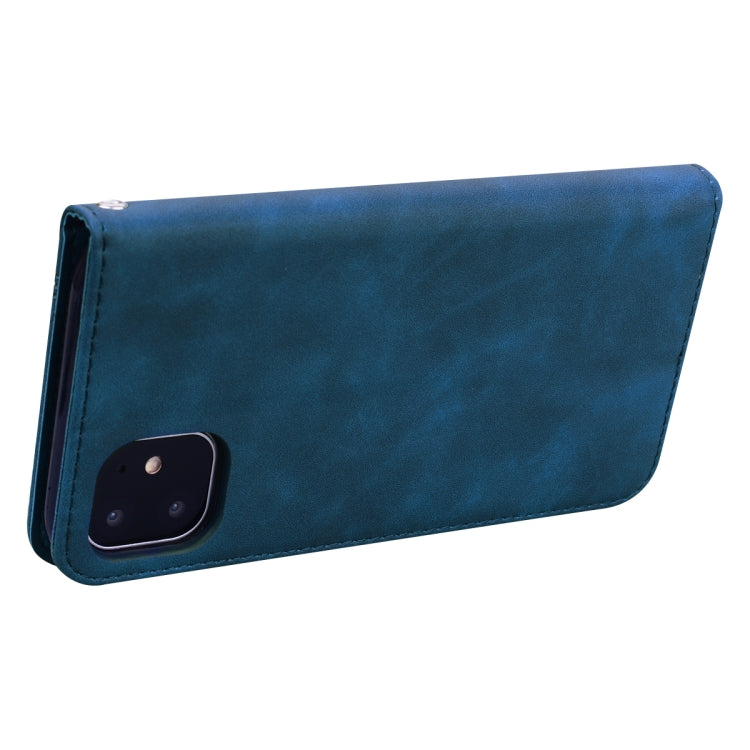 For iPhone 11 Frosted Business Magnetic Horizontal Flip PU Leather Case with Holder & Card Slot & Lanyard