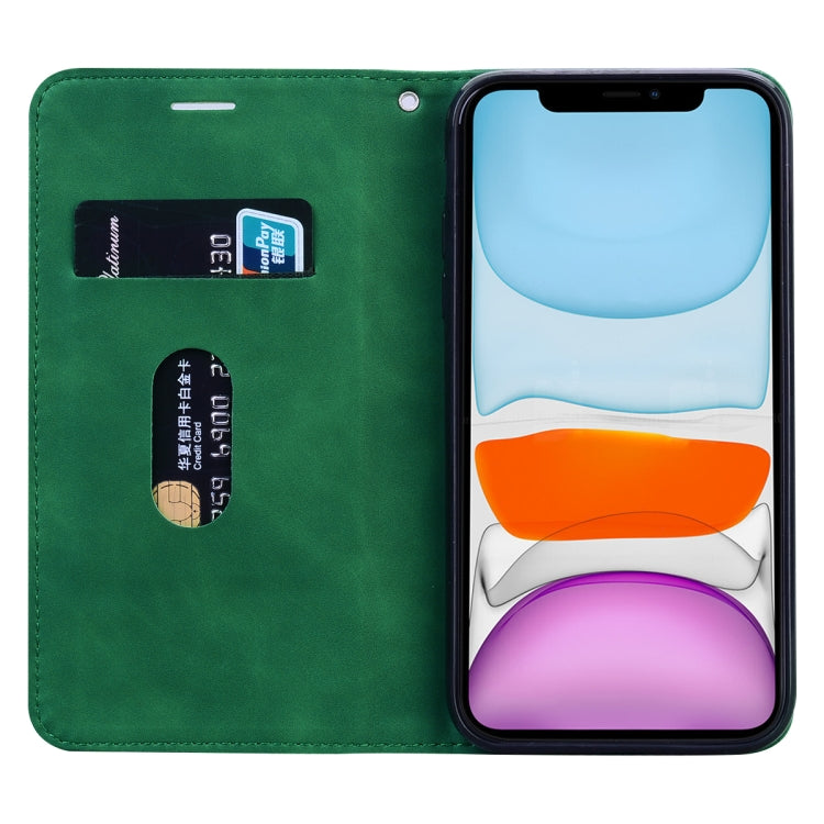 For iPhone 11 Frosted Business Magnetic Horizontal Flip PU Leather Case with Holder & Card Slot & Lanyard
