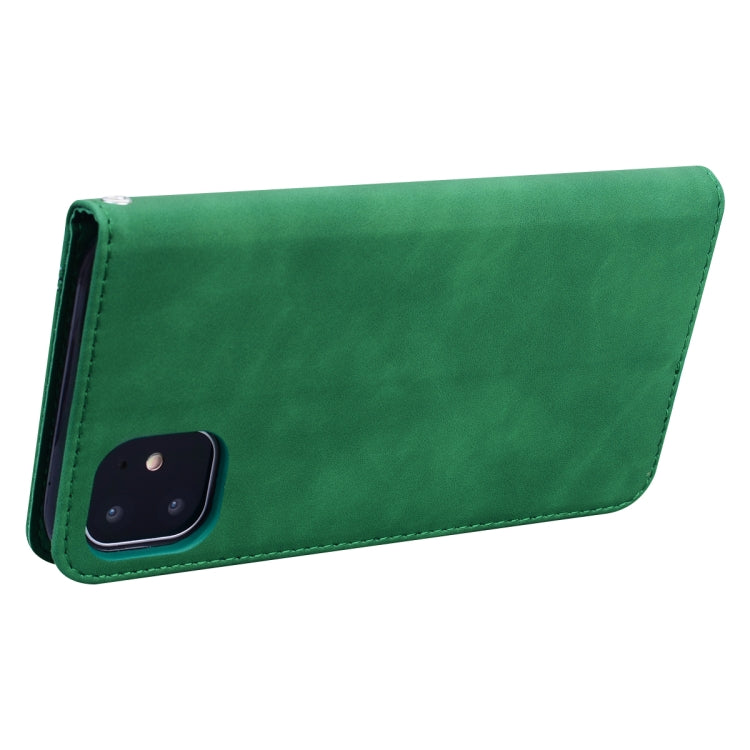 For iPhone 11 Frosted Business Magnetic Horizontal Flip PU Leather Case with Holder & Card Slot & Lanyard