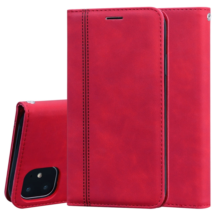 For iPhone 11 Frosted Business Magnetic Horizontal Flip PU Leather Case with Holder & Card Slot & Lanyard