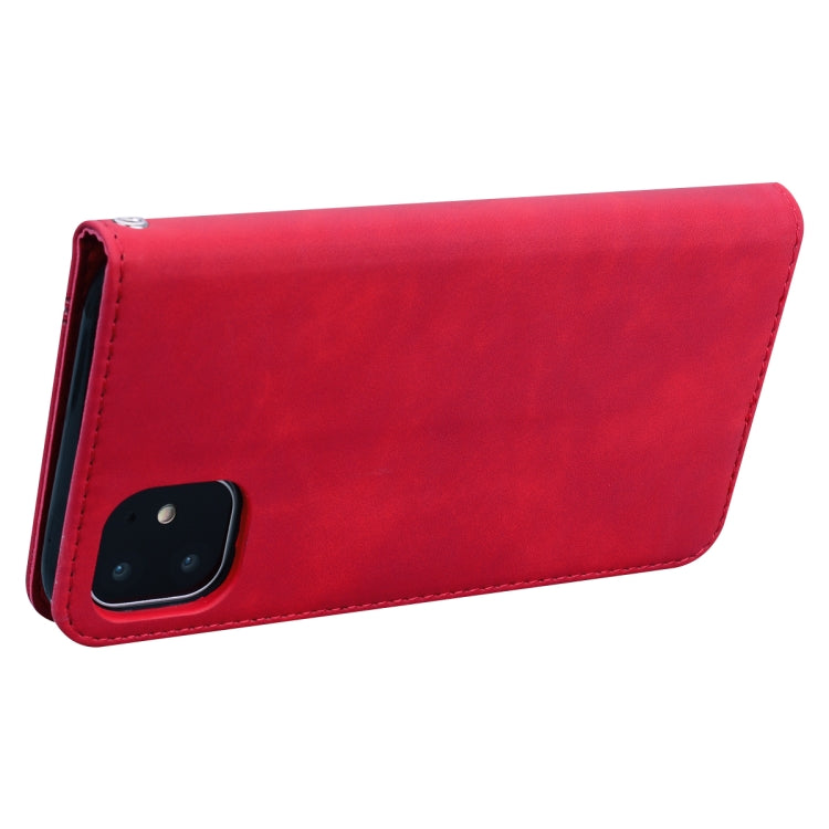 For iPhone 11 Frosted Business Magnetic Horizontal Flip PU Leather Case with Holder & Card Slot & Lanyard