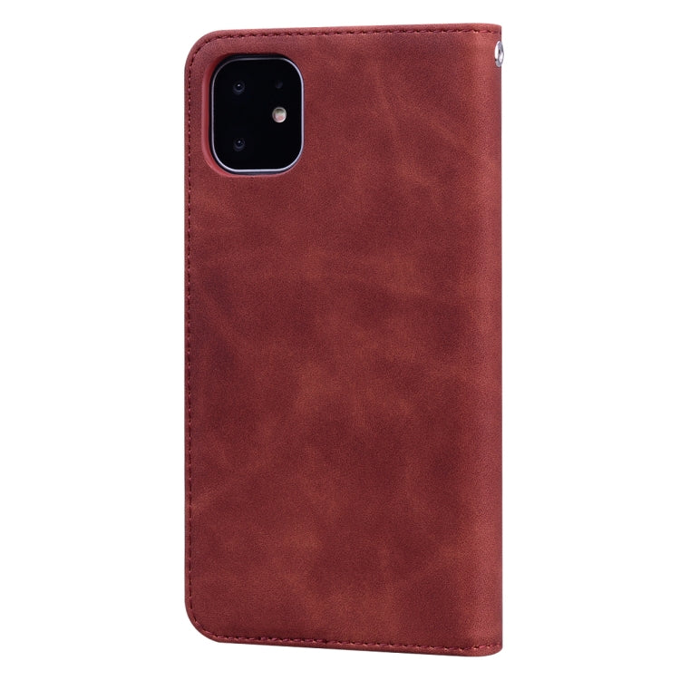 For iPhone 11 Frosted Business Magnetic Horizontal Flip PU Leather Case with Holder & Card Slot & Lanyard