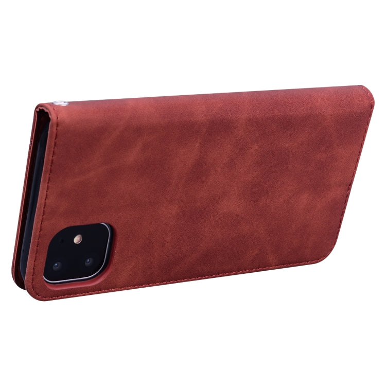 For iPhone 11 Frosted Business Magnetic Horizontal Flip PU Leather Case with Holder & Card Slot & Lanyard