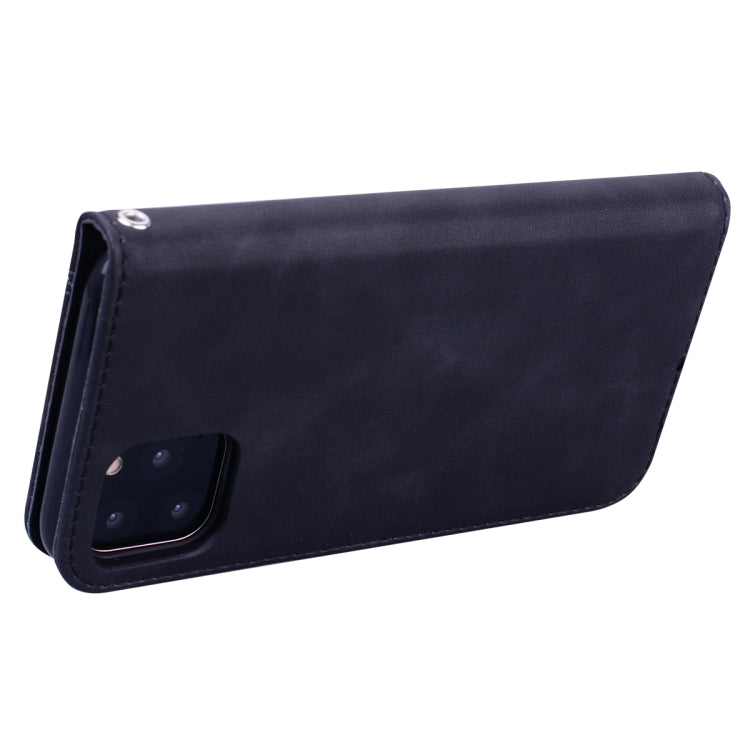 For iPhone 11 Pro Max Frosted Business Magnetic Horizontal Flip PU Leather Case with Holder & Card Slot & Lanyard