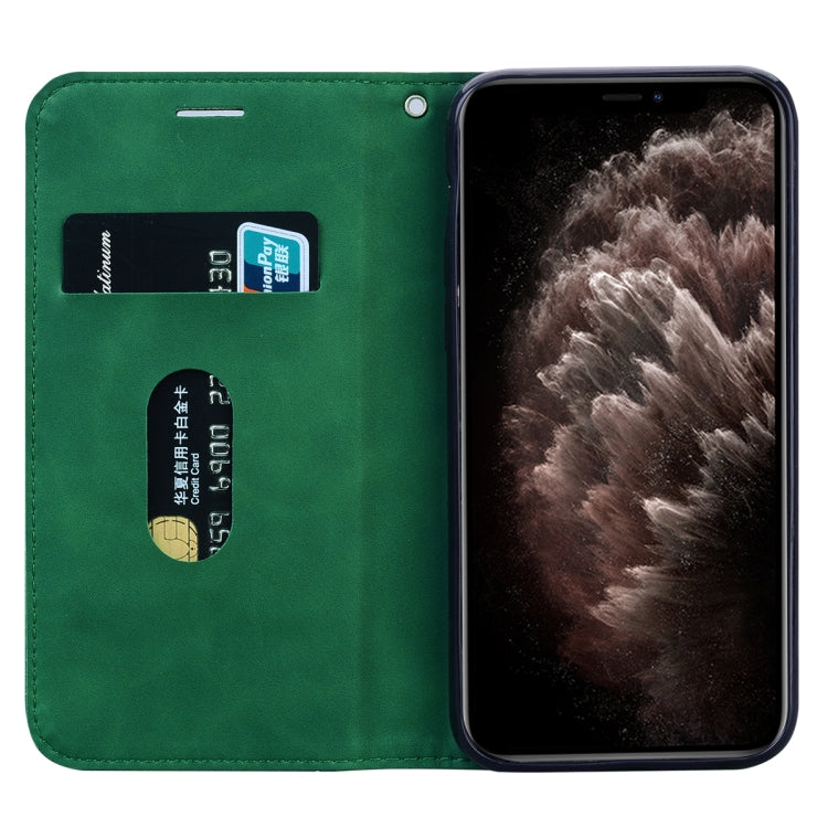 For iPhone 11 Pro Max Frosted Business Magnetic Horizontal Flip PU Leather Case with Holder & Card Slot & Lanyard