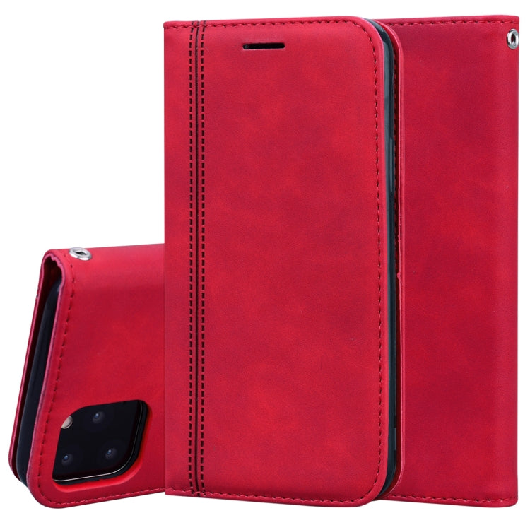 For iPhone 11 Pro Max Frosted Business Magnetic Horizontal Flip PU Leather Case with Holder & Card Slot & Lanyard