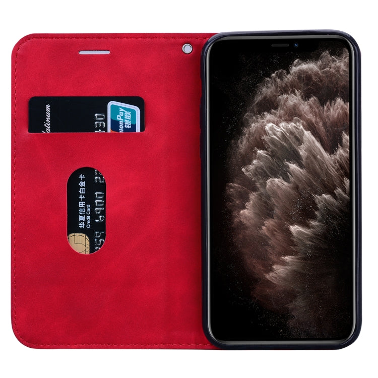 For iPhone 11 Pro Max Frosted Business Magnetic Horizontal Flip PU Leather Case with Holder & Card Slot & Lanyard