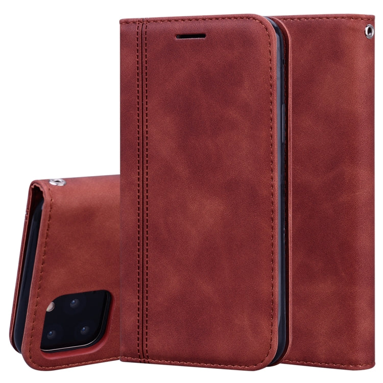 For iPhone 11 Pro Max Frosted Business Magnetic Horizontal Flip PU Leather Case with Holder & Card Slot & Lanyard