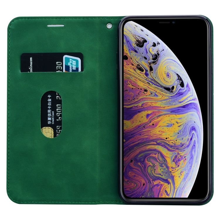 For iPhone XS Max Frosted Business Magnetic Horizontal Flip PU Leather Case with Holder & Card Slot & Lanyard