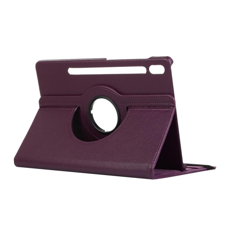 For Samsung Galaxy Tab S10 FE+ Litchi Texture 360 Degrees Rotation Holder Leather Tablet Case