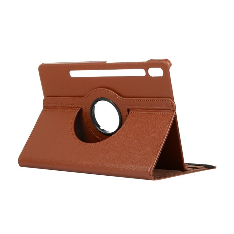 For Samsung Galaxy Tab S10 FE+ Litchi Texture 360 Degrees Rotation Holder Leather Tablet Case
