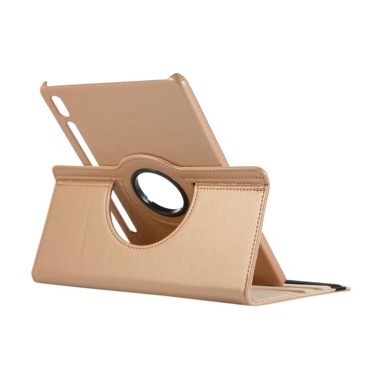For Samsung Galaxy Tab S10 FE+ Litchi Texture 360 Degrees Rotation Holder Leather Tablet Case