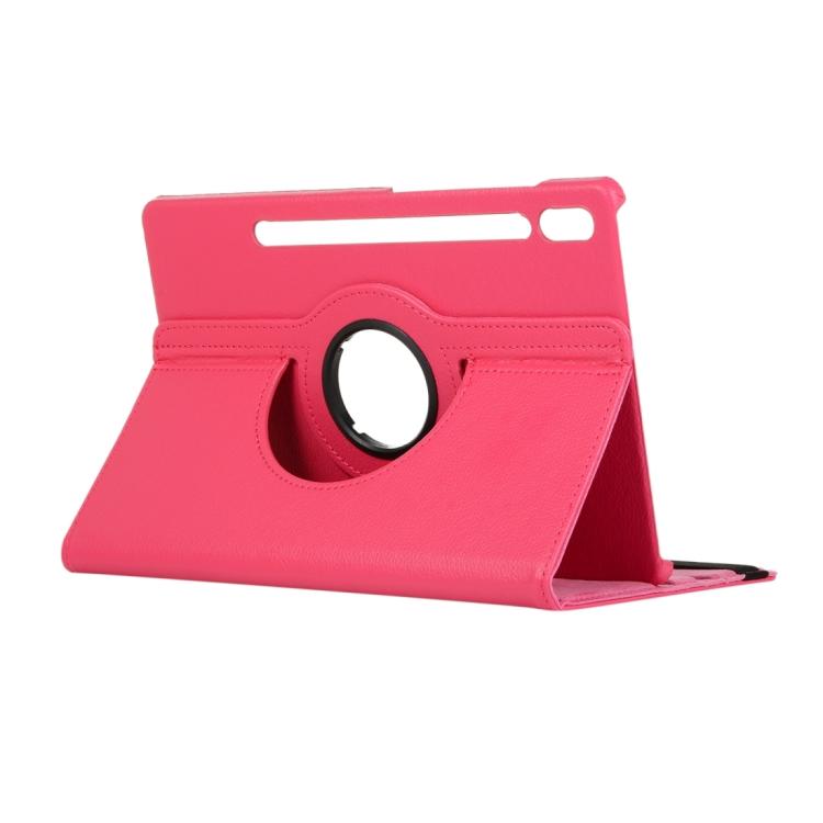 For Samsung Galaxy Tab S10 FE+ Litchi Texture 360 Degrees Rotation Holder Leather Tablet Case