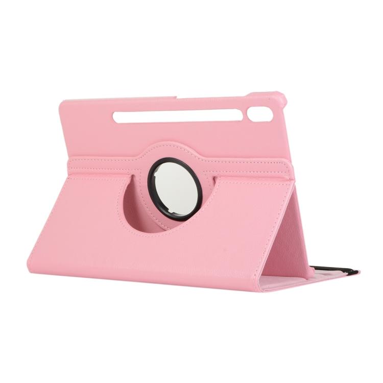 For Samsung Galaxy Tab S10 FE+ Litchi Texture 360 Degrees Rotation Holder Leather Tablet Case