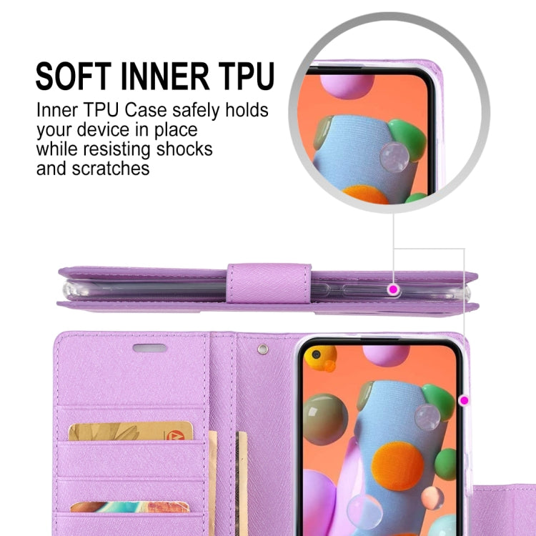 For Samsung Galaxy A11 ALIVO Canvas Diary Silk Texture Horizontal Flip Leather Case with Holder & Card Slots & Wallet & Photo Frame
