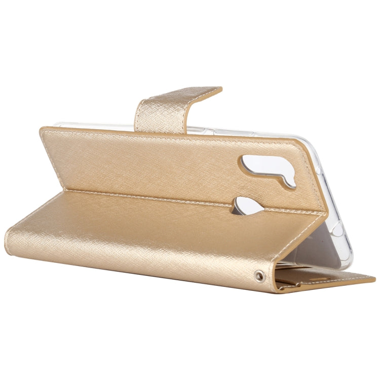 For Samsung Galaxy A11 ALIVO Canvas Diary Silk Texture Horizontal Flip Leather Case with Holder & Card Slots & Wallet & Photo Frame