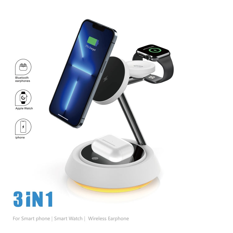 WIWU Wi-W002 Jazz Series 15W 3 in 1 Magnetic Desktop Wireless Charger