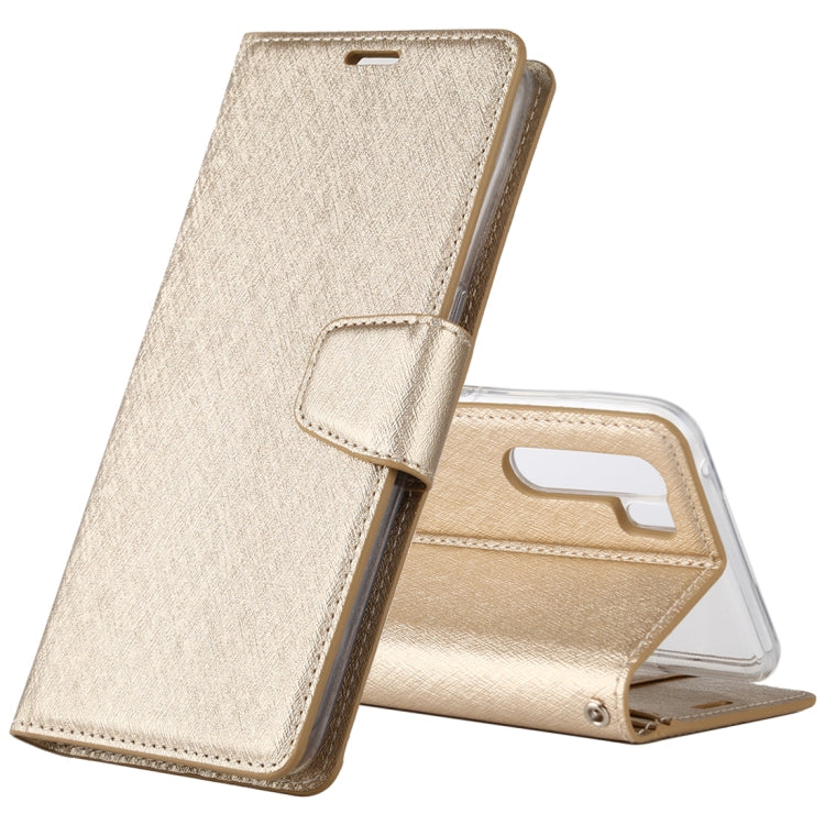For OPPO A91 ALIVO Canvas Diary Silk Texture Horizontal Flip Leather Case with Holder & Card Slots & Wallet & Photo Frame