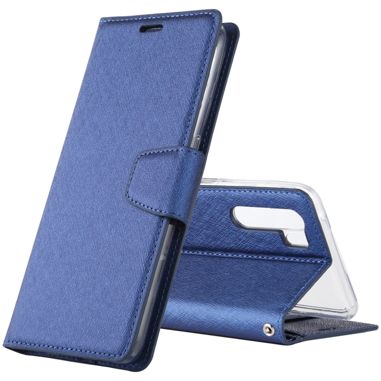 For OPPO A91 ALIVO Canvas Diary Silk Texture Horizontal Flip Leather Case with Holder & Card Slots & Wallet & Photo Frame