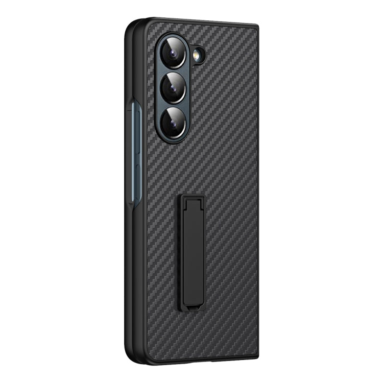 For Samsung Galaxy Z Fold5 Composite Carbon Fiber Pattern Phone Case With Holder