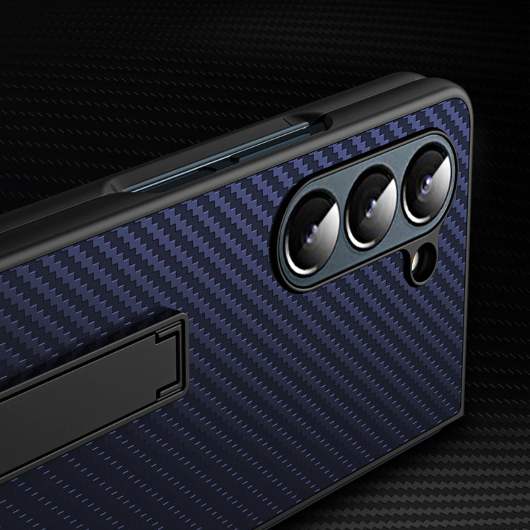 For Samsung Galaxy Z Fold5 Composite Carbon Fiber Pattern Phone Case With Holder