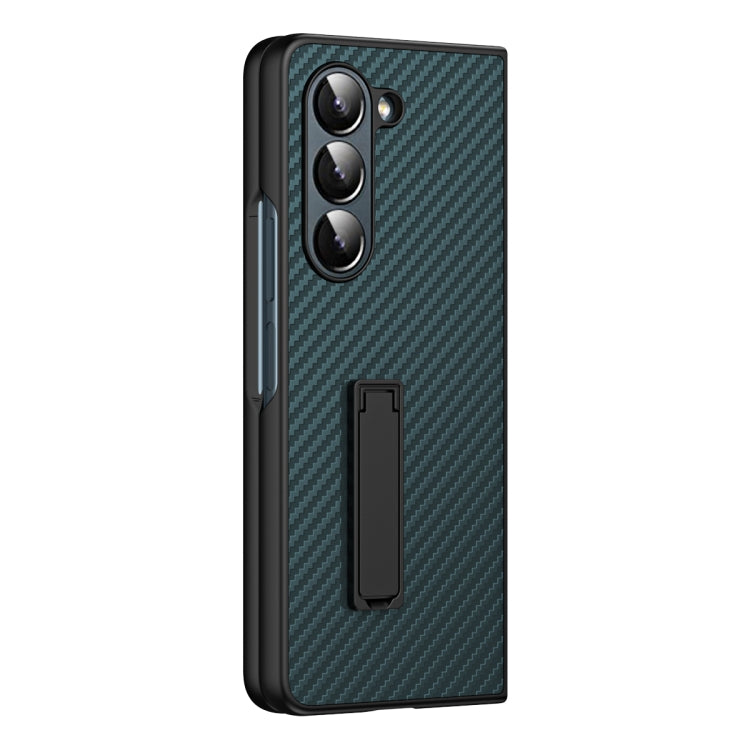 For Samsung Galaxy Z Fold5 Composite Carbon Fiber Pattern Phone Case With Holder