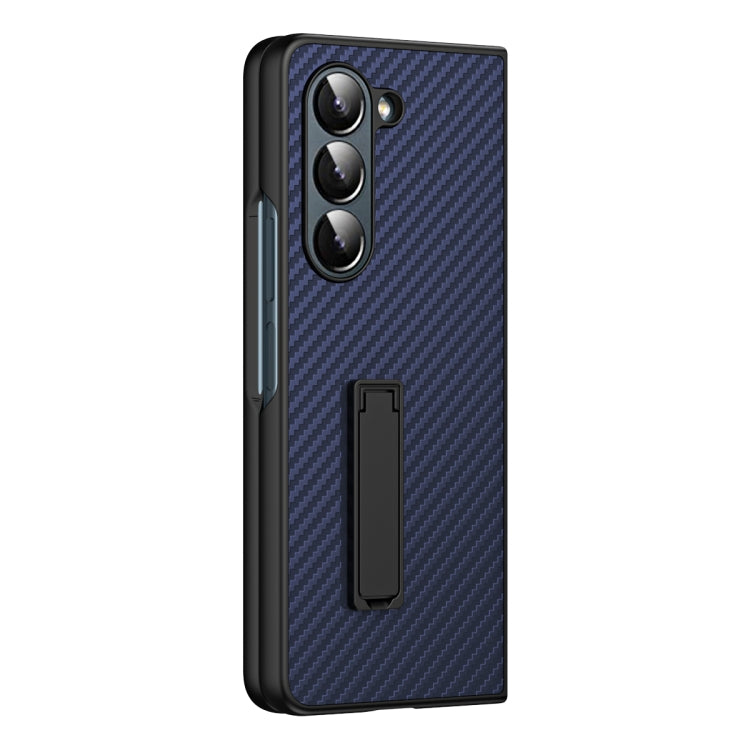 For Samsung Galaxy Z Fold5 Composite Carbon Fiber Pattern Phone Case With Holder