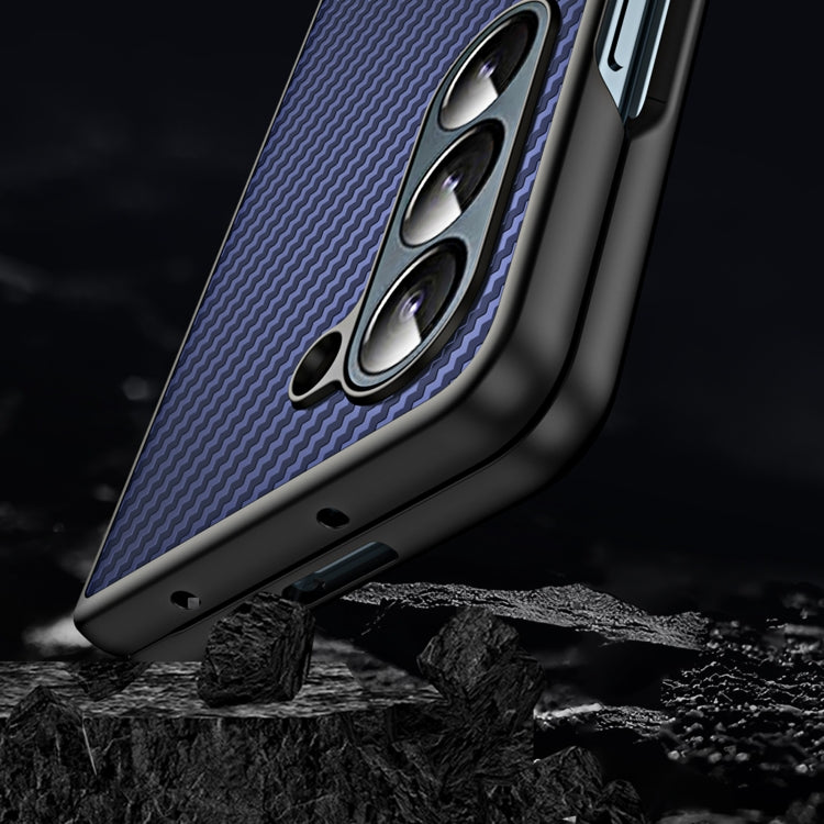 For Samsung Galaxy Z Fold5 Composite Carbon Fiber Pattern Phone Case With Holder