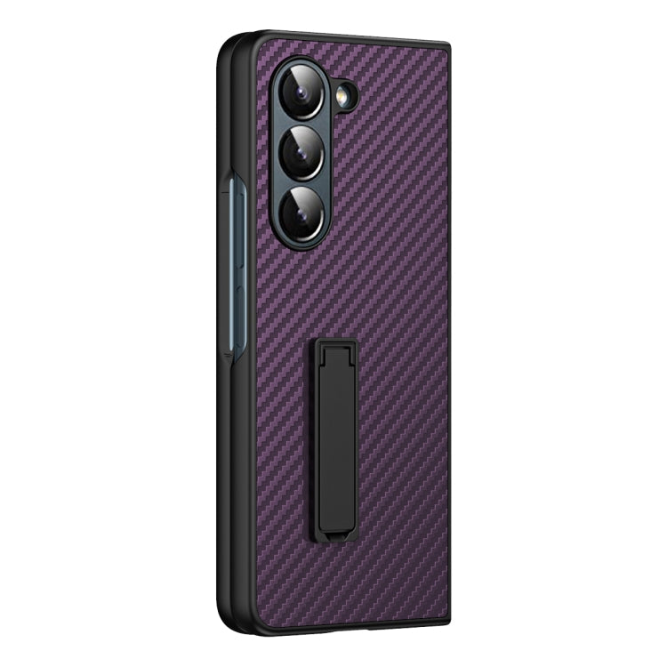 For Samsung Galaxy Z Fold5 Composite Carbon Fiber Pattern Phone Case With Holder