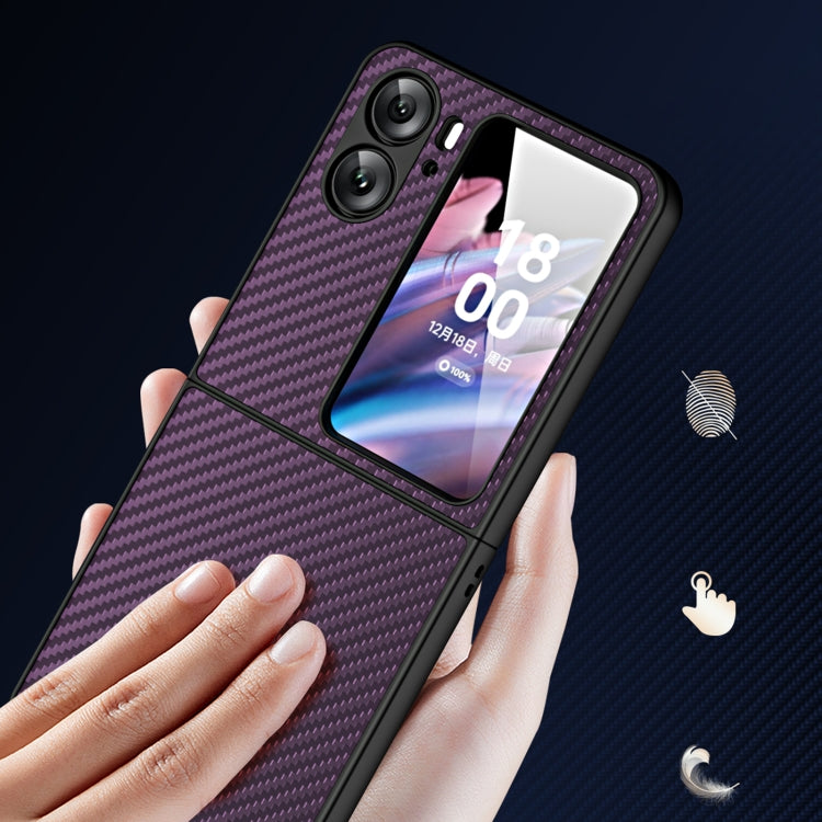 For OPPO Find N2 Flip Integrated Composite Carbon Fiber Pattern Phone Case