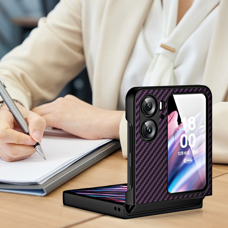 For OPPO Find N2 Flip Integrated Composite Carbon Fiber Pattern Phone Case