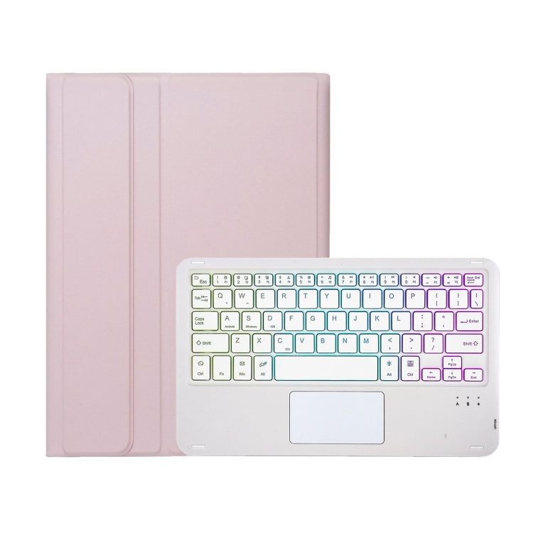 For Samsung Galaxy Tab S9 Candy Color Touch Backlight Bluetooth Keyboard Leather Tablet Case with Pen Holder
