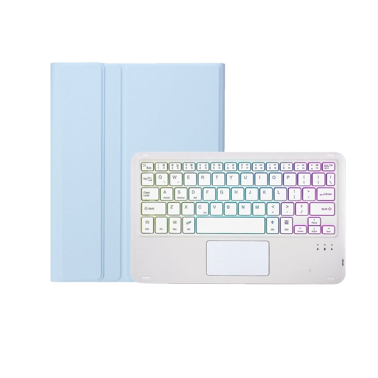 For Samsung Galaxy Tab S9 Candy Color Touch Backlight Bluetooth Keyboard Leather Tablet Case with Pen Holder