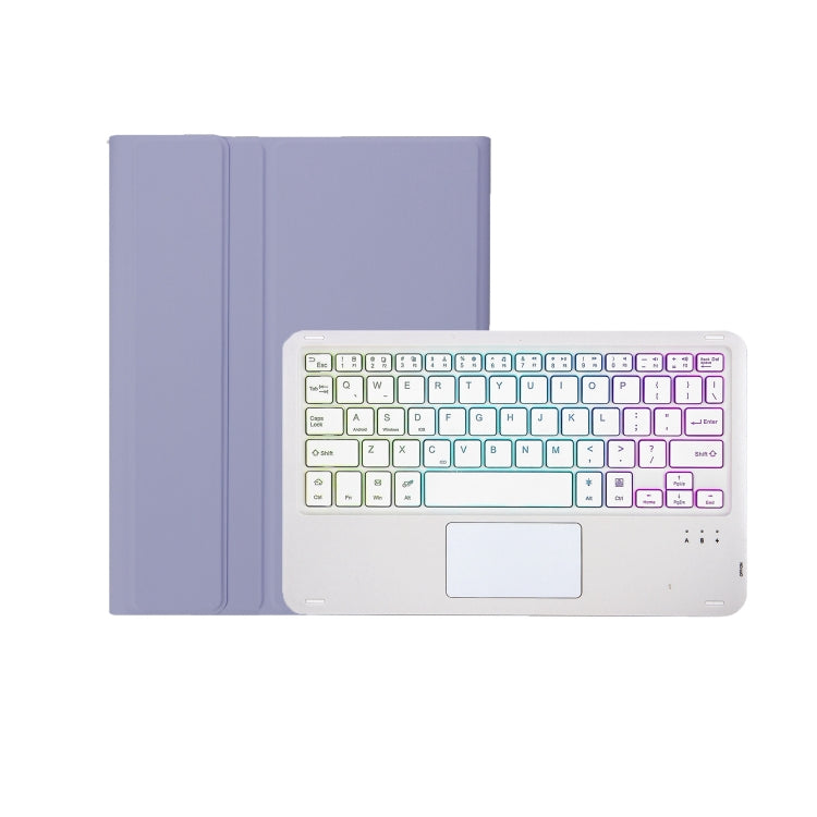 For Samsung Galaxy Tab S9 Candy Color Touch Backlight Bluetooth Keyboard Leather Tablet Case with Pen Holder