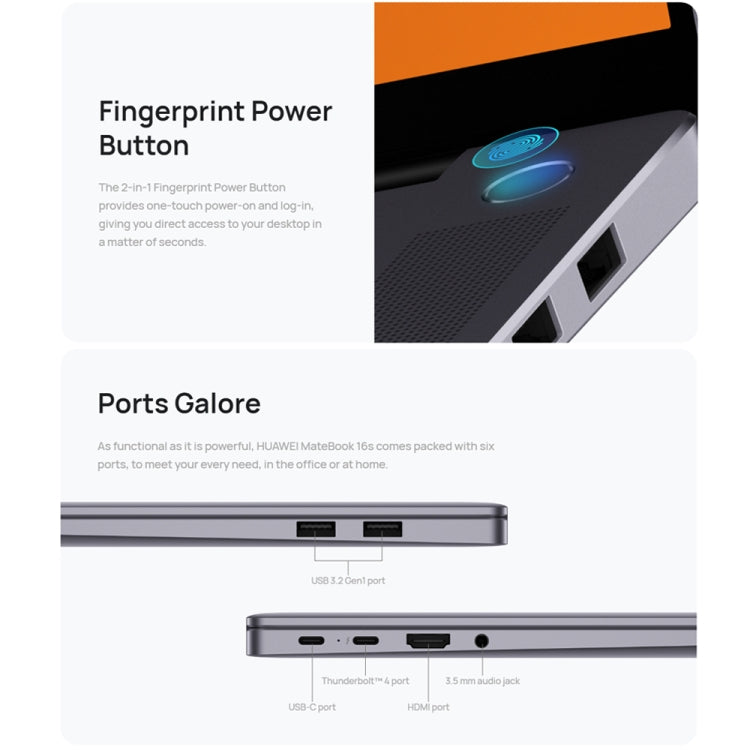 HUAWEI MateBook 16s Laptop, 16GB+1TB, 16 inch Touch Screen Windows 11 Home Chinese Version, Intel 12th Gen Core i9-12900H Integrated Graphics(Dark Grey)