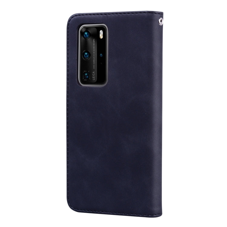 For Huawei P40 Pro Frosted Business Magnetic Horizontal Flip PU Leather Case with Holder & Card Slot & Lanyard