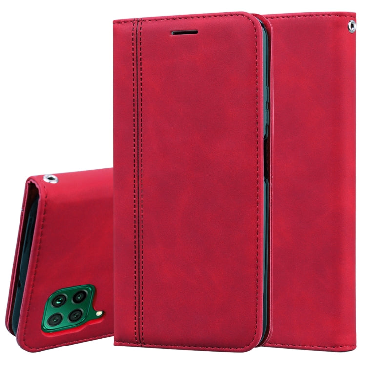 For Huawei P40 Lite Frosted Business Magnetic Horizontal Flip PU Leather Case with Holder & Card Slot & Lanyard