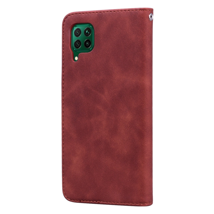 For Huawei P40 Lite Frosted Business Magnetic Horizontal Flip PU Leather Case with Holder & Card Slot & Lanyard