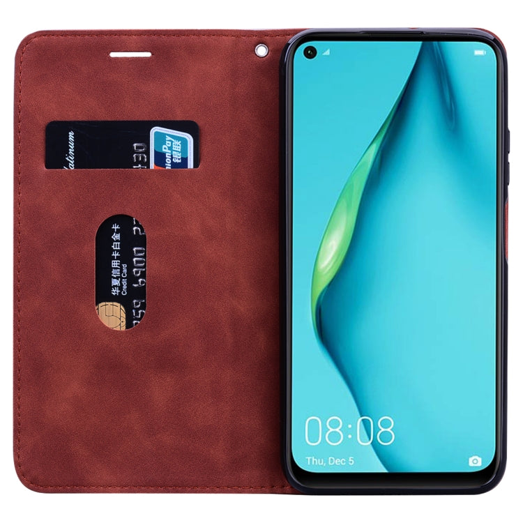 For Huawei P40 Lite Frosted Business Magnetic Horizontal Flip PU Leather Case with Holder & Card Slot & Lanyard